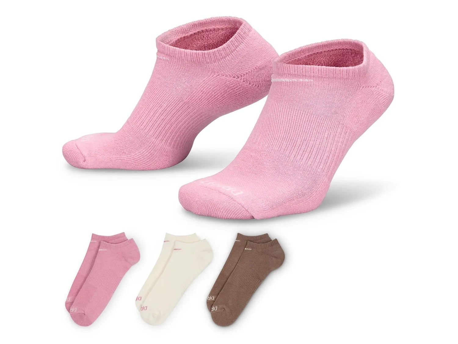Nike Everyday Plush Cushion No Show Socks 3 Pack | Women's | Light Pink | Size M | Socks | Athletic | Liner | No Show | DSW