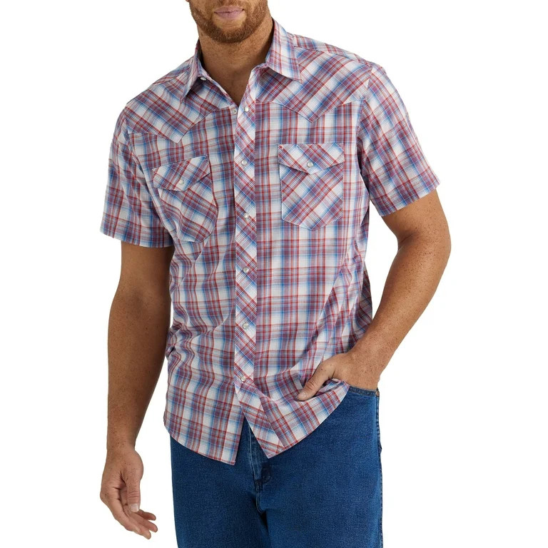 Wrangler® Men's Regular Fit Short Sleeve Western Shirt, Sizes S-5XL | Walmart (US)