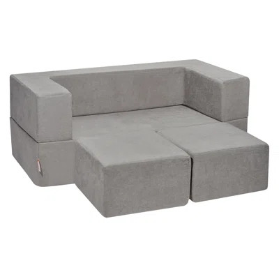 Modular Kids Play Couch 4Pcs DIY Creative Child Sectional Sofa Dark Grey | Wayfair North America