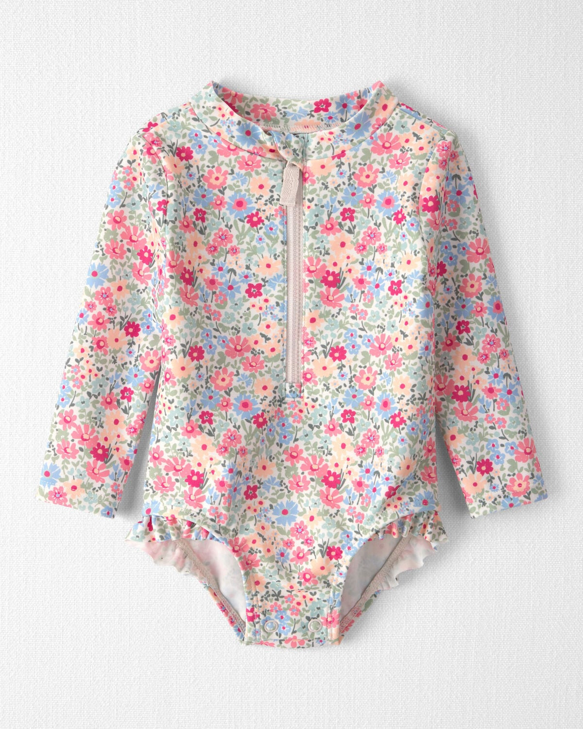 Baby Girl Recycled Rashguard Swimsuit in Meadow Mix | Carter's Inc