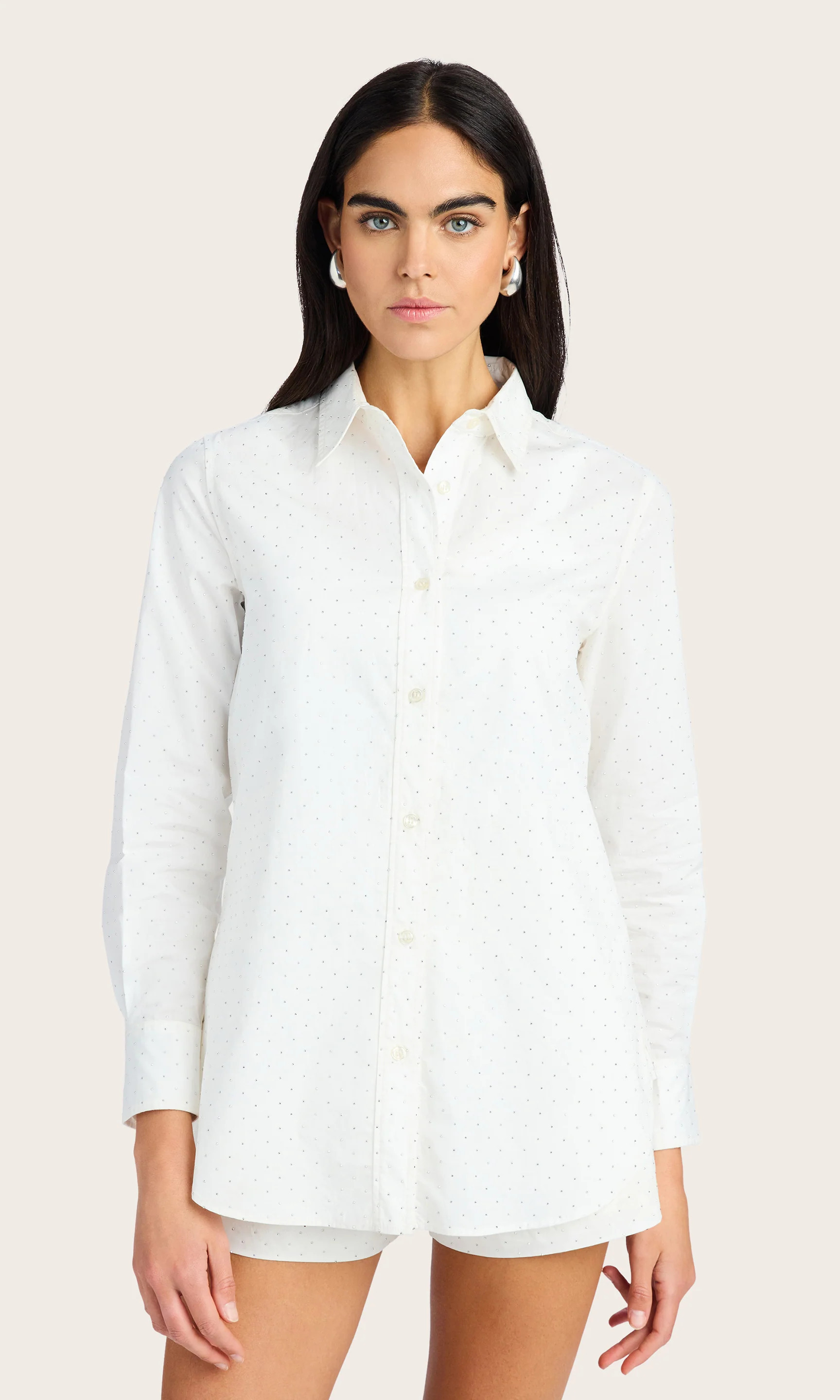 Marc Crystal Shirt S / White/Silver | Generation Love