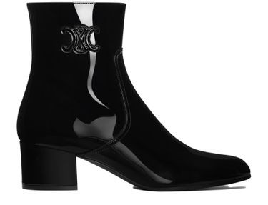 Celine Triomphe zipped boots in patent calf leather - CELINE | 24S US