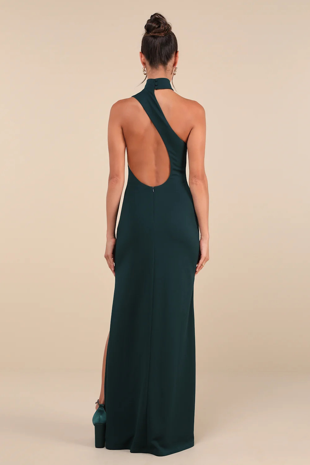Keep It Interesting Green Asymmetrical Cutout Halter Maxi Dress | Lulus