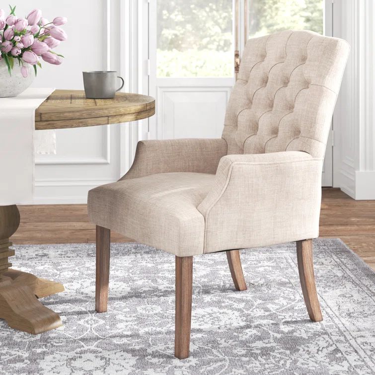 Lila Tufted Linen Arm Chair | Wayfair North America