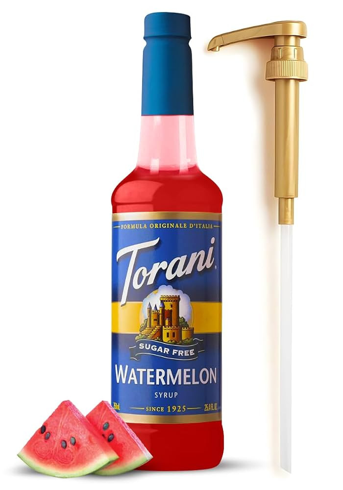 Sugar Free Watermelon Flavored Syrup 25 4 Ounces Watermelon Syrup Coffee Toppings with Fresh Fine... | Amazon (US)