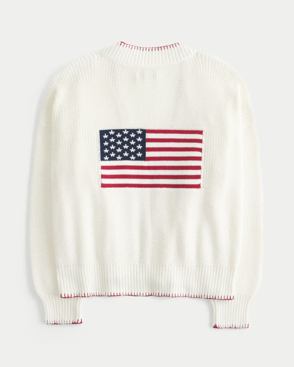 Easy American Flag Graphic No-Close Cardigan | Hollister (US)