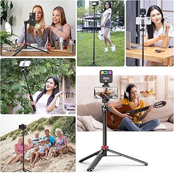 ULANZI MT-44 Extendable Phone Tripod, 59" Selfie Stick Phone Vlog Tripod Stand with 2 in 1 Phone ... | Amazon (US)