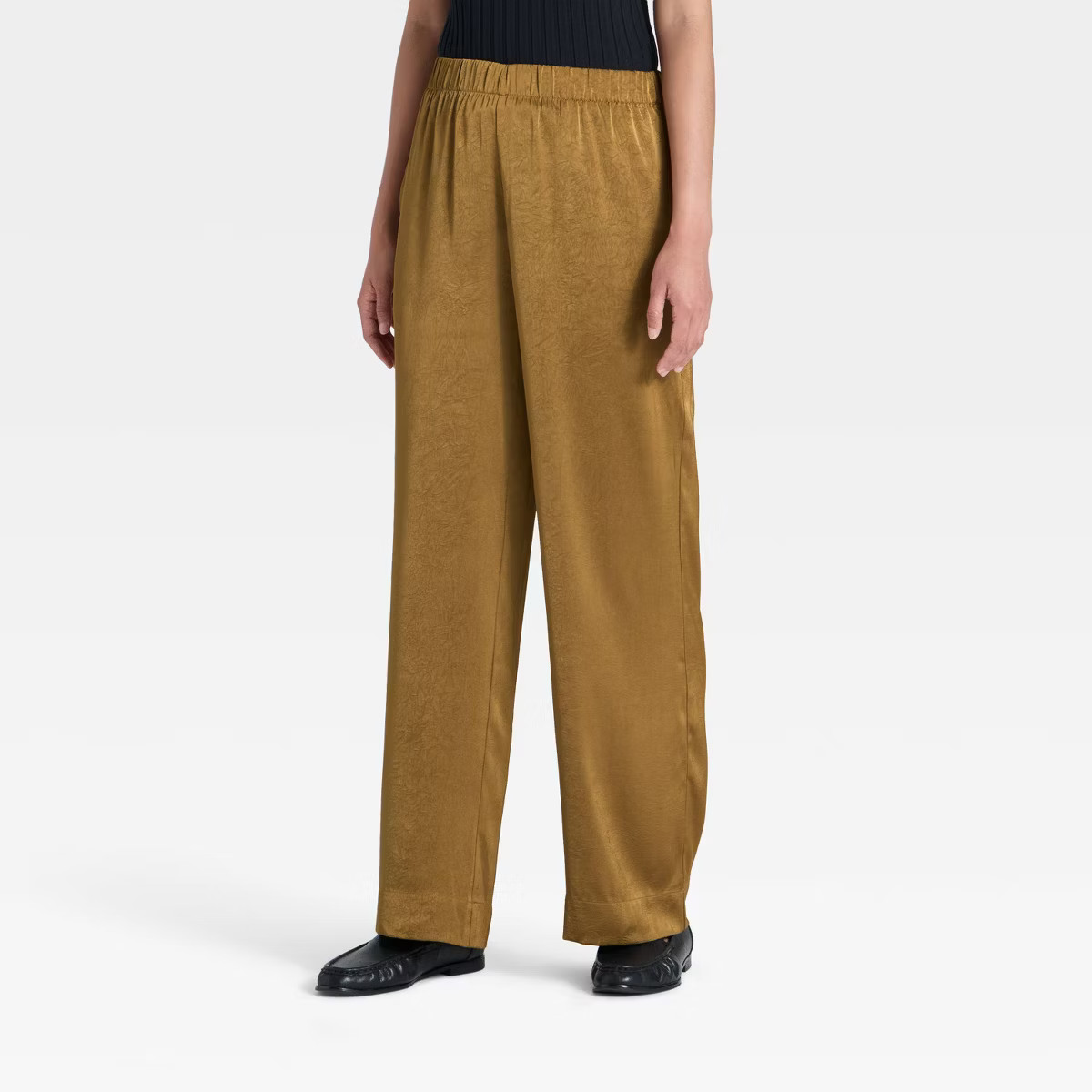 Women's Crinkled Satin Pull-On Pants - A New Day™ | Target