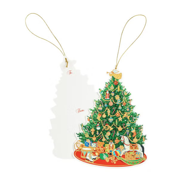 Caspari Oh Christmas Tree Gift Tags Pkg/4 | The Container Store
