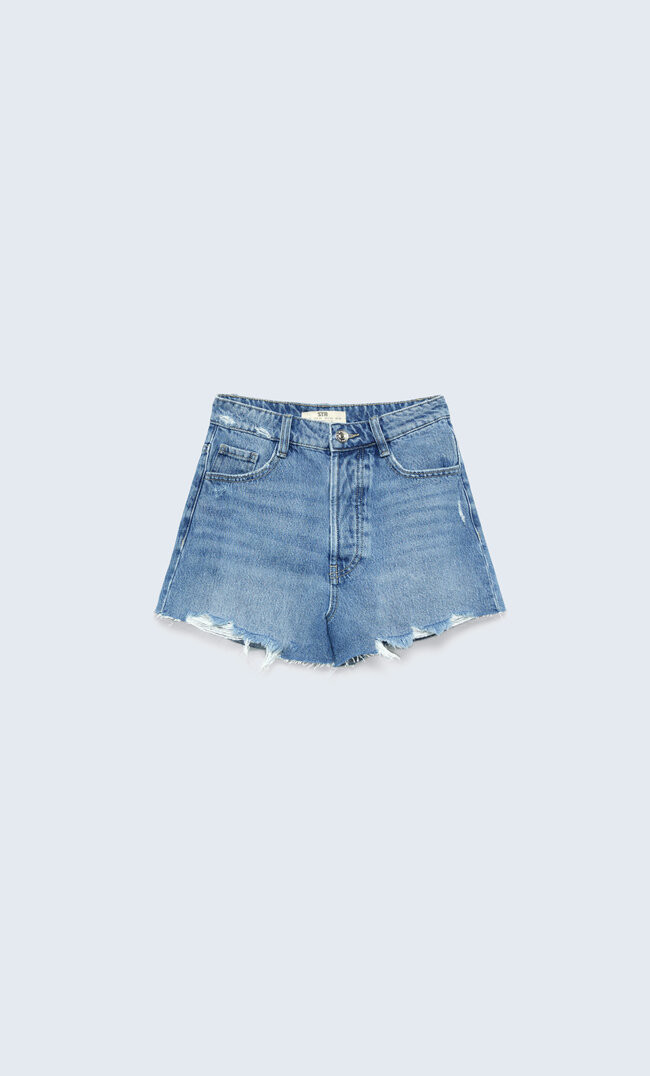 High waist denim shorts | Stradivarius (UK)