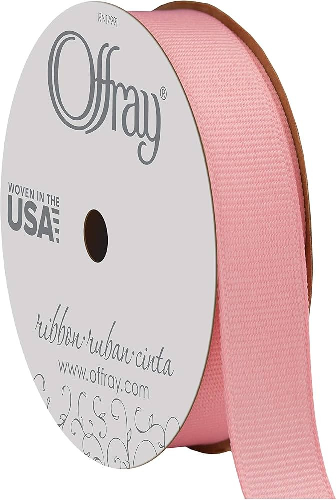 Offray Grosgrain Craft Ribbon, 5/8-Inch x 18-Feet, Pink | Amazon (US)