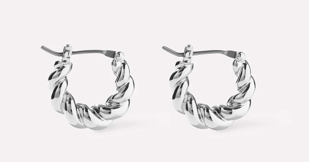 Twisted Hoop Earrings - Paris Small Silver | Ana Luisa