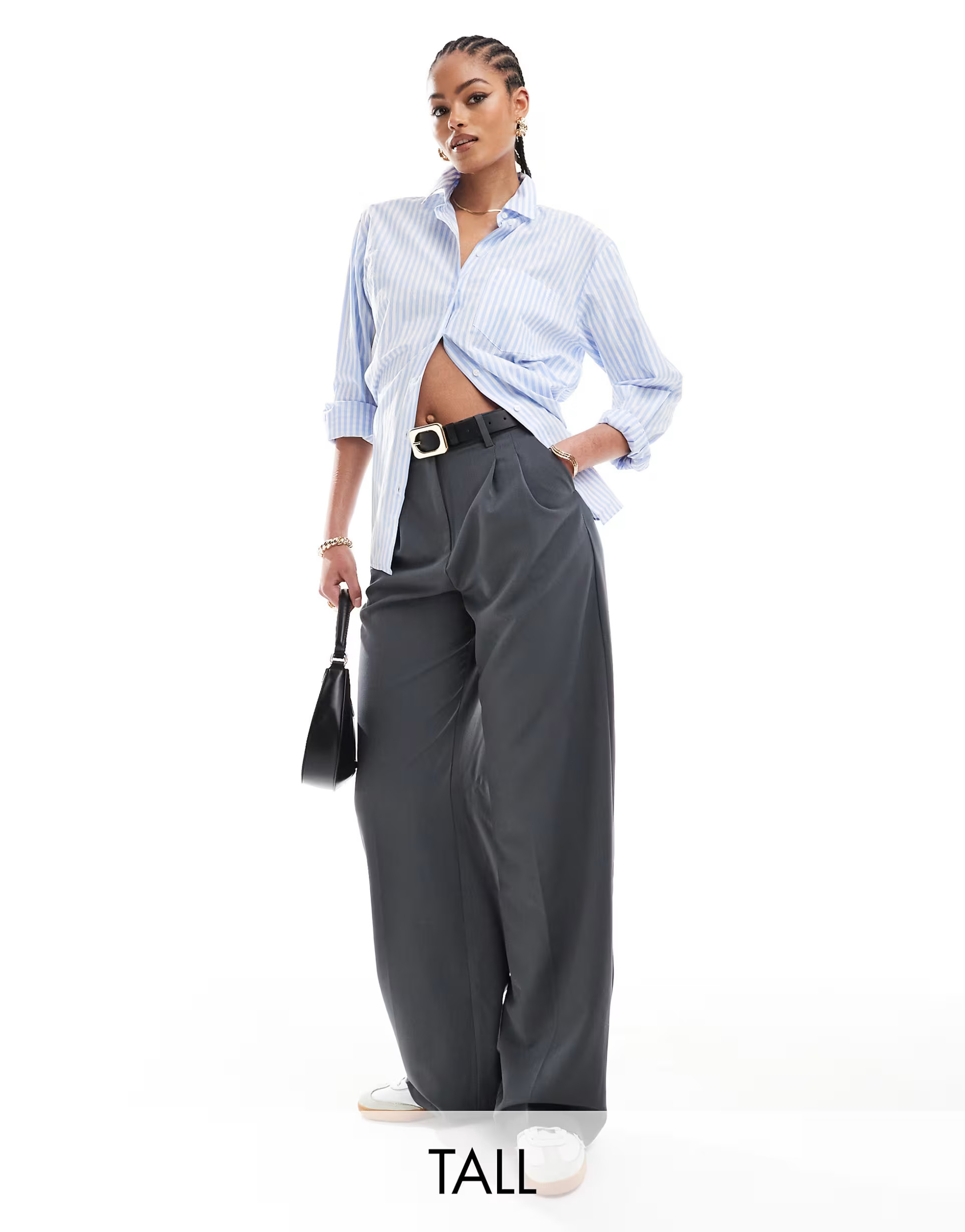 Vero Moda Tall wide leg dad pants in gray | ASOS (Global)