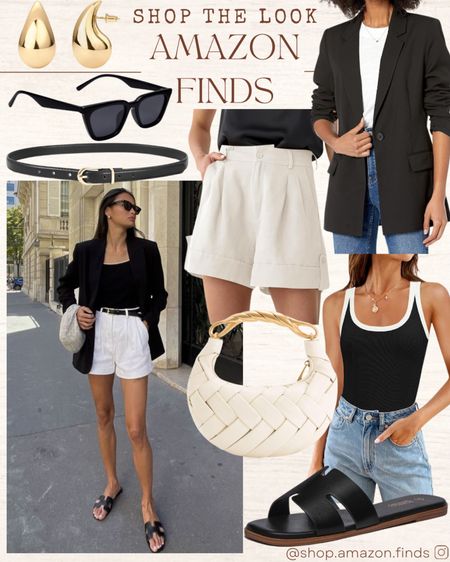 Pinterest Inspired look for the spring and summer!
Trouser shorts, smart top, blazer, and black sandals, all from Amazon.

#LTKShoeCrush #LTKStyleTip #LTKItBag