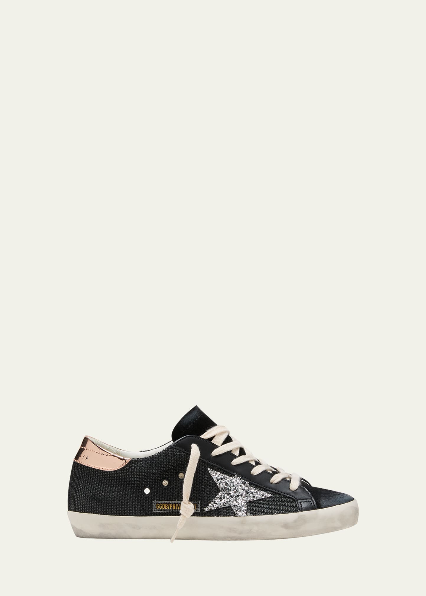 Golden Goose Superstar Net Leather Glitter Low-Top Sneakers | Bergdorf Goodman