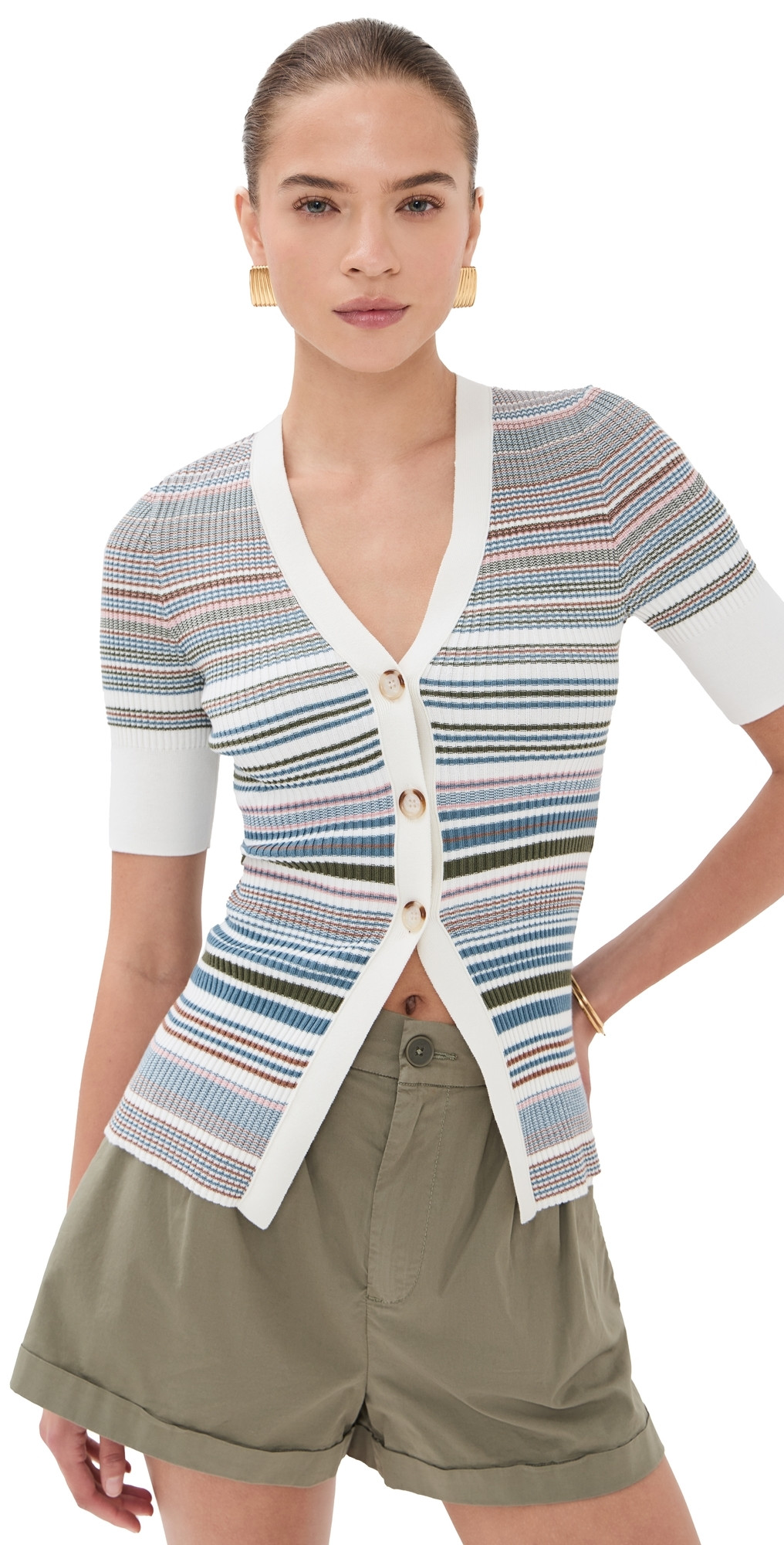 Veronica Beard Fawne Cardigan Dove Multi S | Shopbop