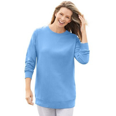 Woman Within Fleece Sweatshirt - S, French Blue | Target