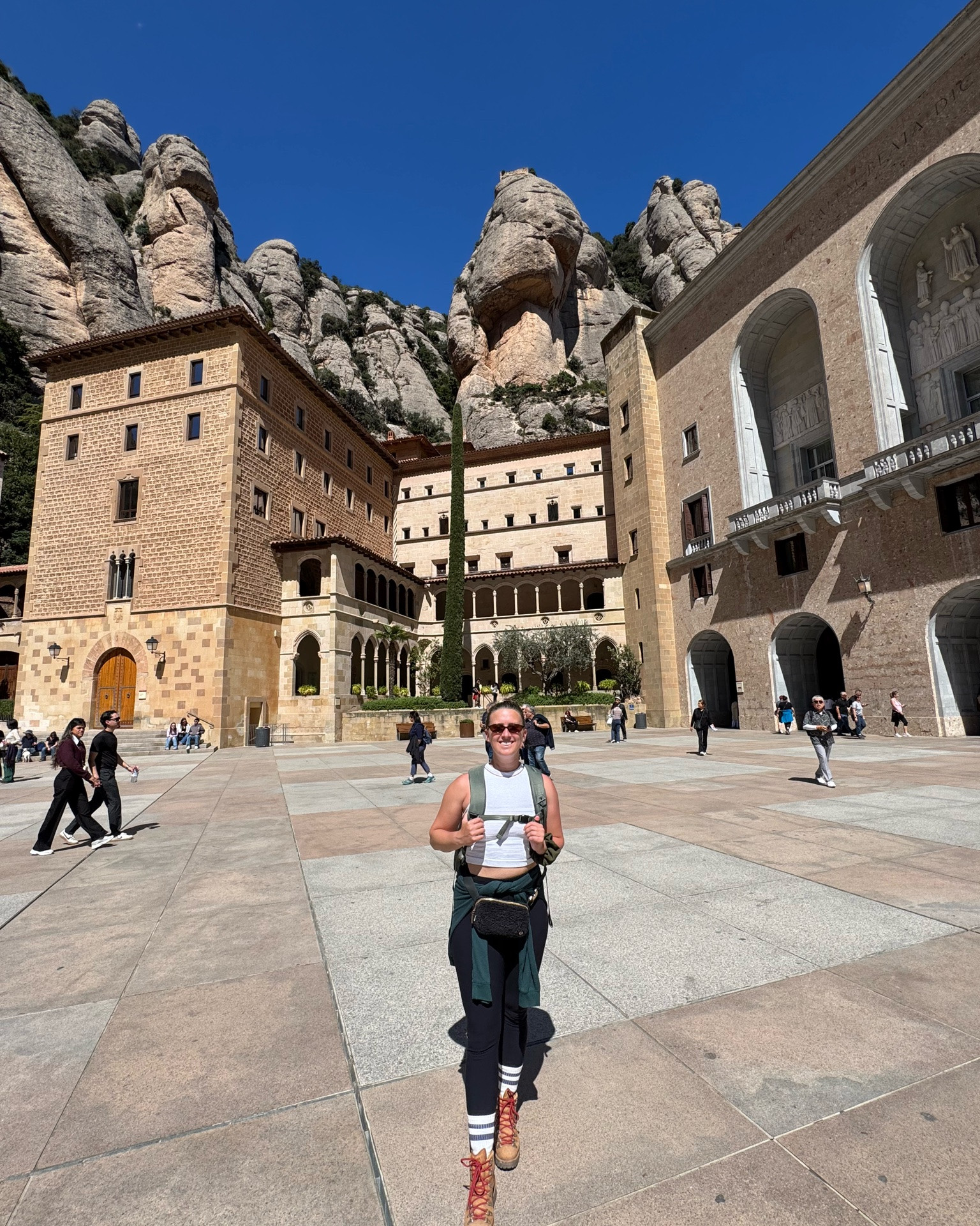 Hiking Montserrat was magical 🇪🇸 

I’ve linked my less extreme hiking gear that was perfect for a day trip from Barcelona.  

I love an expandable backpack to fit all of my necessities, from cameras to a change of clothes + toiletries.  

My go to Danner hiking boots, black leggings, high socks, and tank top for a comfortable journey 🏔️

#LTKfitnessgoals #LTKTravel #LTKActive