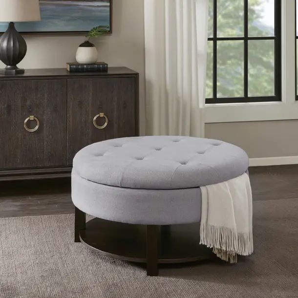 Lindquist Round Tufted Storage Ottoman | Wayfair North America