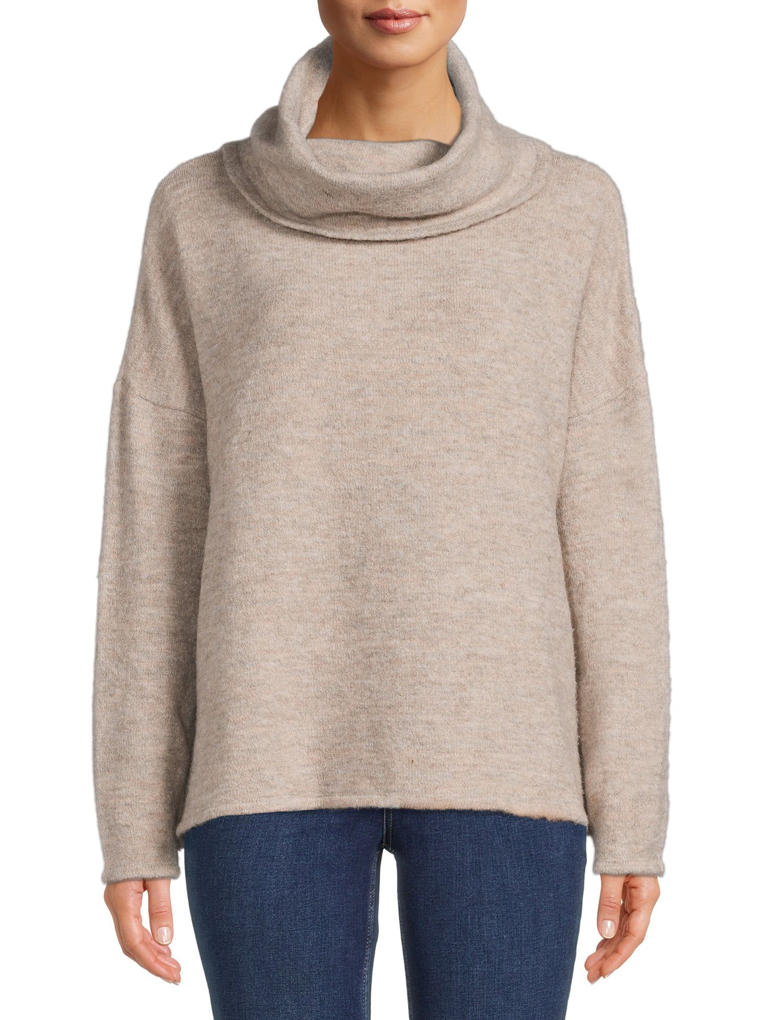 Dreamers by Debut Womens Cowl Neck Pullover Long Sleeve Sweater | Walmart (US)