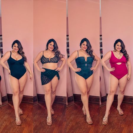 Midsize swimsuit haul from Cupshe! 👙

Wearing an xl in all, I recommend going tts or sizing up one!

The black one piece swimsuits features tummy control and underwire cups!

The lacy high waisted bikini comes with a cute swim coverup!

The navy blue one piece has adjustable straps and a gorgeous subtle floral print with sparkle!

The fuchsia one live has tasteful cutouts and tummy control!

Tummy control swimsuit
Midsize
Curvy
Bathing suit
Bikini
Vacation outfit
Swim coverup 

#LTKSeasonal #LTKswim #LTKmidsize