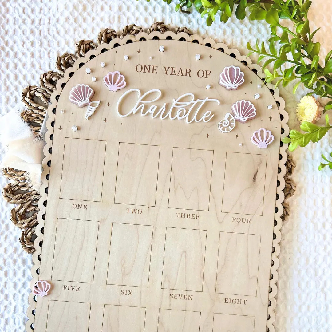 Oneder the Sea First Birthday Photo Board, 12 Month Photo Board, Mermaid First Birthday, Mermaid ... | Etsy (US)