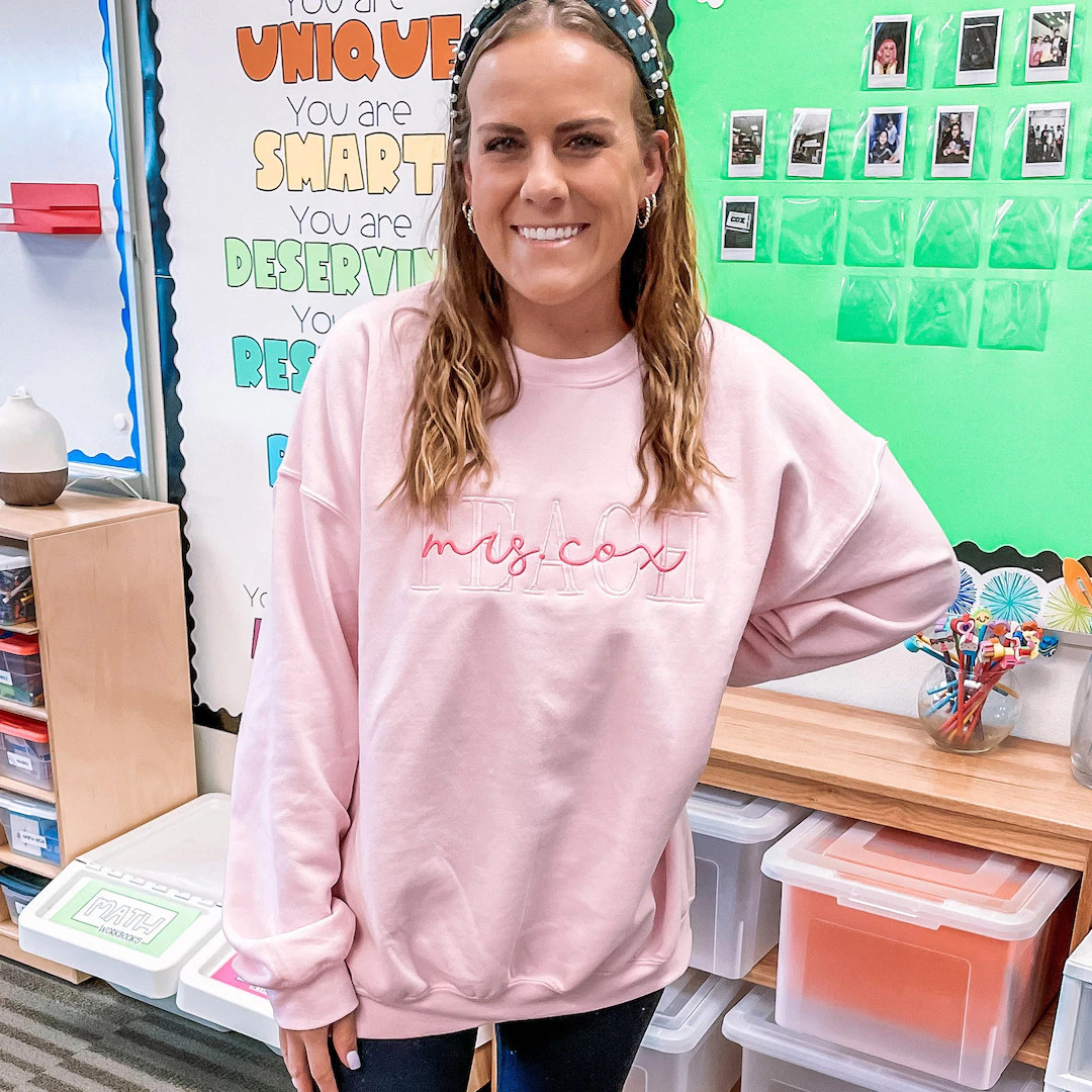 Personalized TEACH Crewneck Sweatshirt | Personalized Gift For Teacher | Graduate Gift | Teacher ... | Etsy (US)