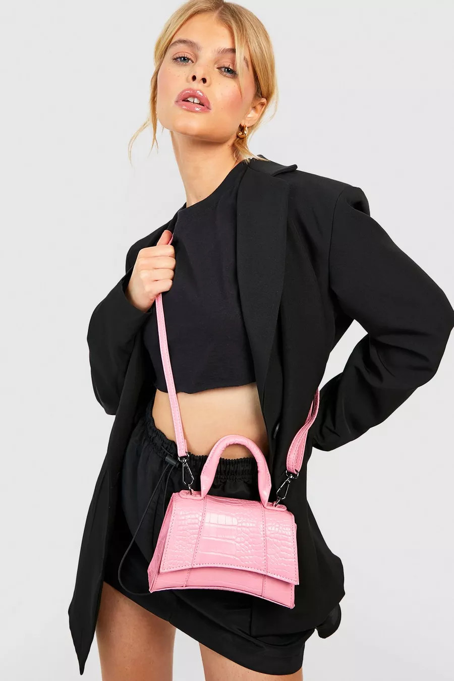 Croc Curve Grab Bag | boohoo (US & Canada)