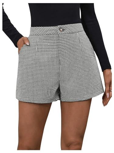MakeMeChic Women's Summer Dressy Casual Shorts Plaid Elastic High Waisted Tailored Shorts Work Wi... | Amazon (US)