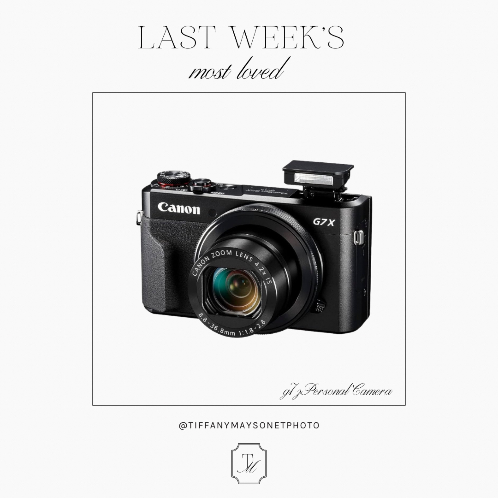 Most loved last week 
My personal camera 

#LTKGiftGuide