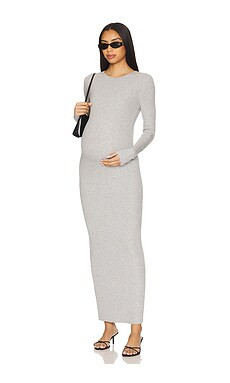 BUMPSUIT Soft Rib Maxi Dress in Heather Grey from Revolve.com | Revolve Clothing (Global)