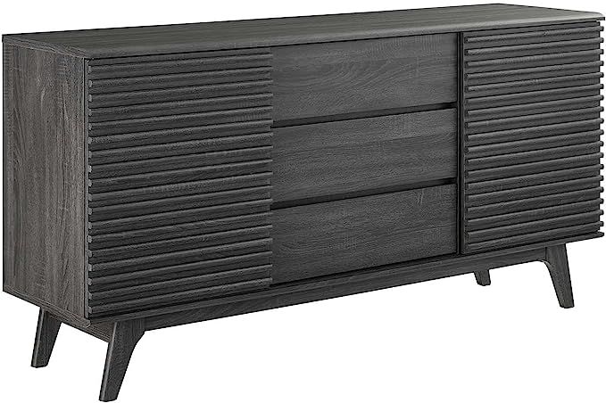 Modway Render 63" Mid-Century Modern Sideboard Buffet Table or TV Stand in Charcoal | Amazon (US)