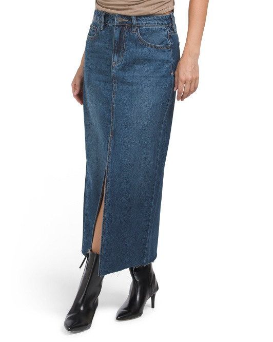 High Waist Classic Midi Denim Skirt | TJ Maxx