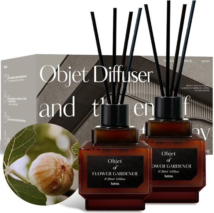 hetras Objet Diffuser Set (2 Pack, 6.7 fl oz Each), Muhwagwa - Creamy Rich Fig Scent, Long-Lastin... | Amazon (US)