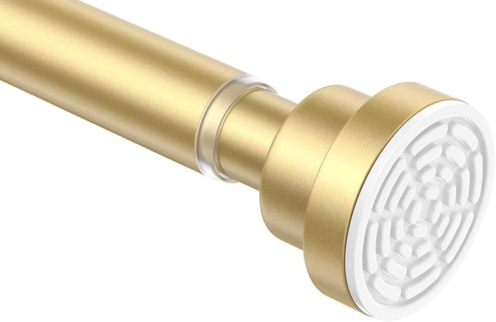 Gold Shower Curtain Rod 30-48 inch 1PCS Non-Slip Adjustable Tension Mounted Shower Rod Never Rust... | Amazon (US)