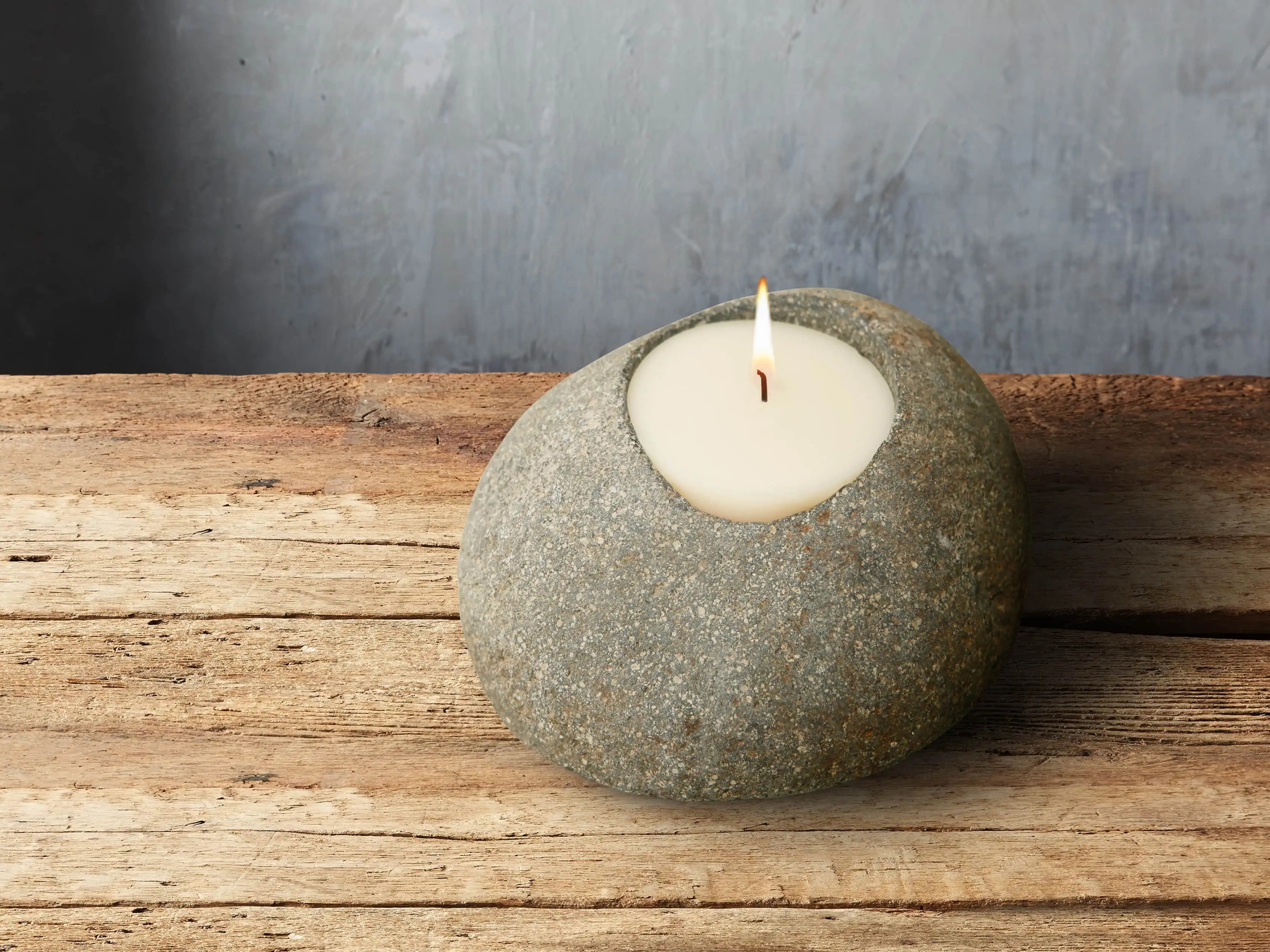 River Stone Tealight Holder | Arhaus
