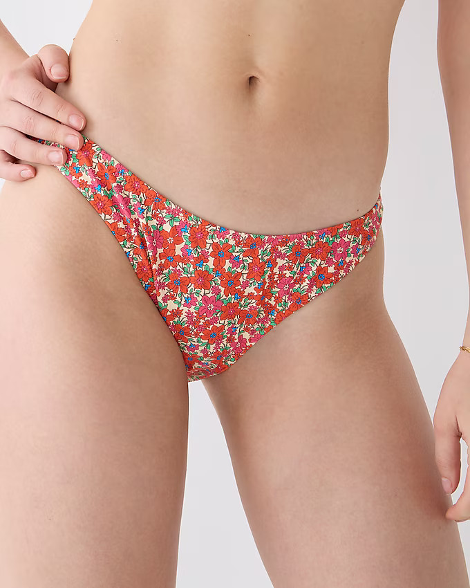 1989 high-leg bikini bottom in brilliant blooms | J. Crew US