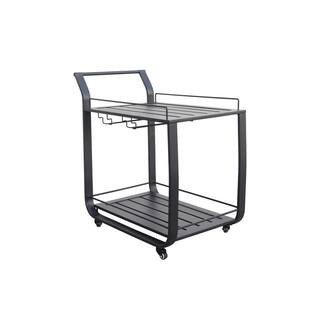 Slat Top Metal Outdoor Serving Cart | The Home Depot