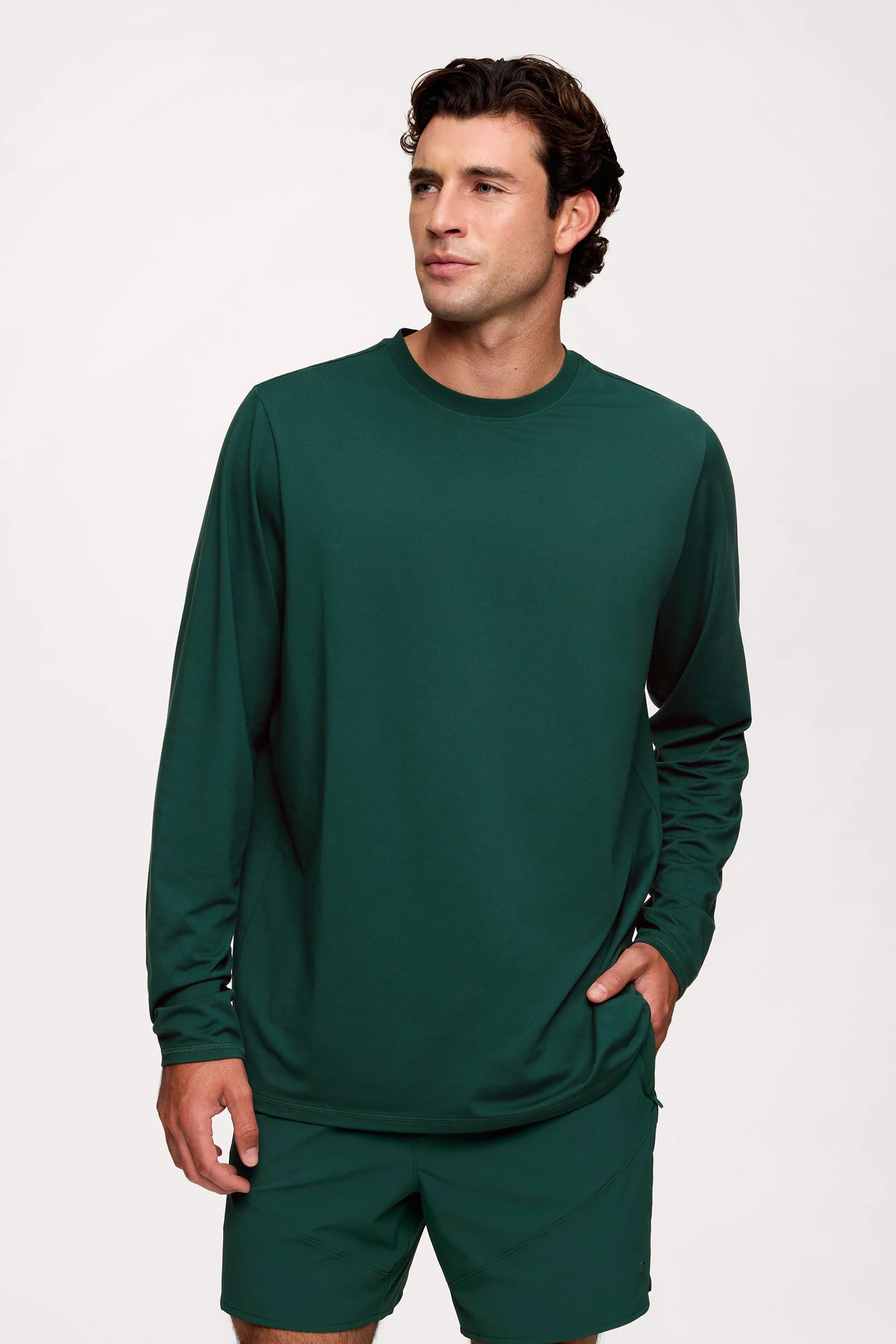 Men's Long Sleeve Movement Tee | Hunter | nuuds