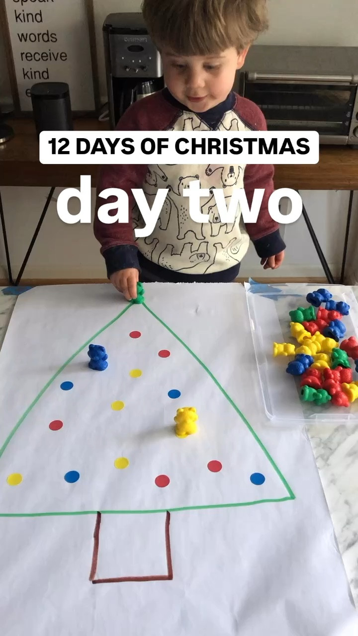 Christmas color matching is a great activity to keep your toddler or preschooler busy! Draw the tree and use dot stickers as ornaments, and your child can match the colored bears to the dots. A great activity to promote color sorting. 

#LTKHoliday #LTKFamily #LTKKids