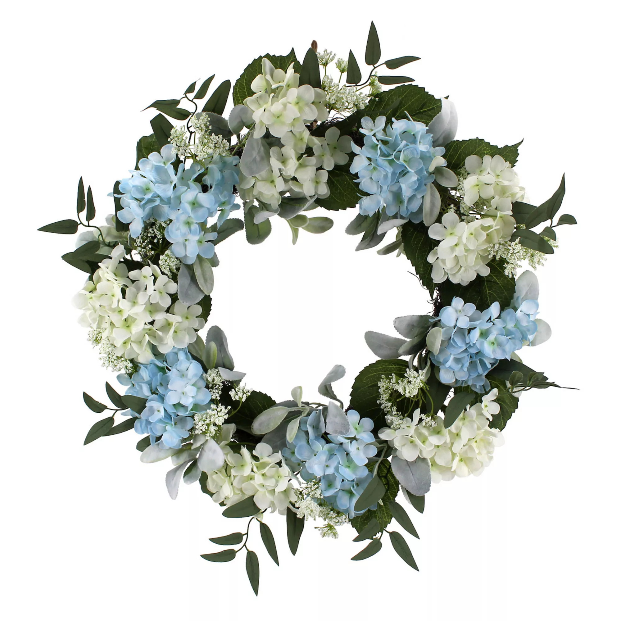 Everyday Decor Artificial Blue & White Hydrangea Wreath | Kohl's