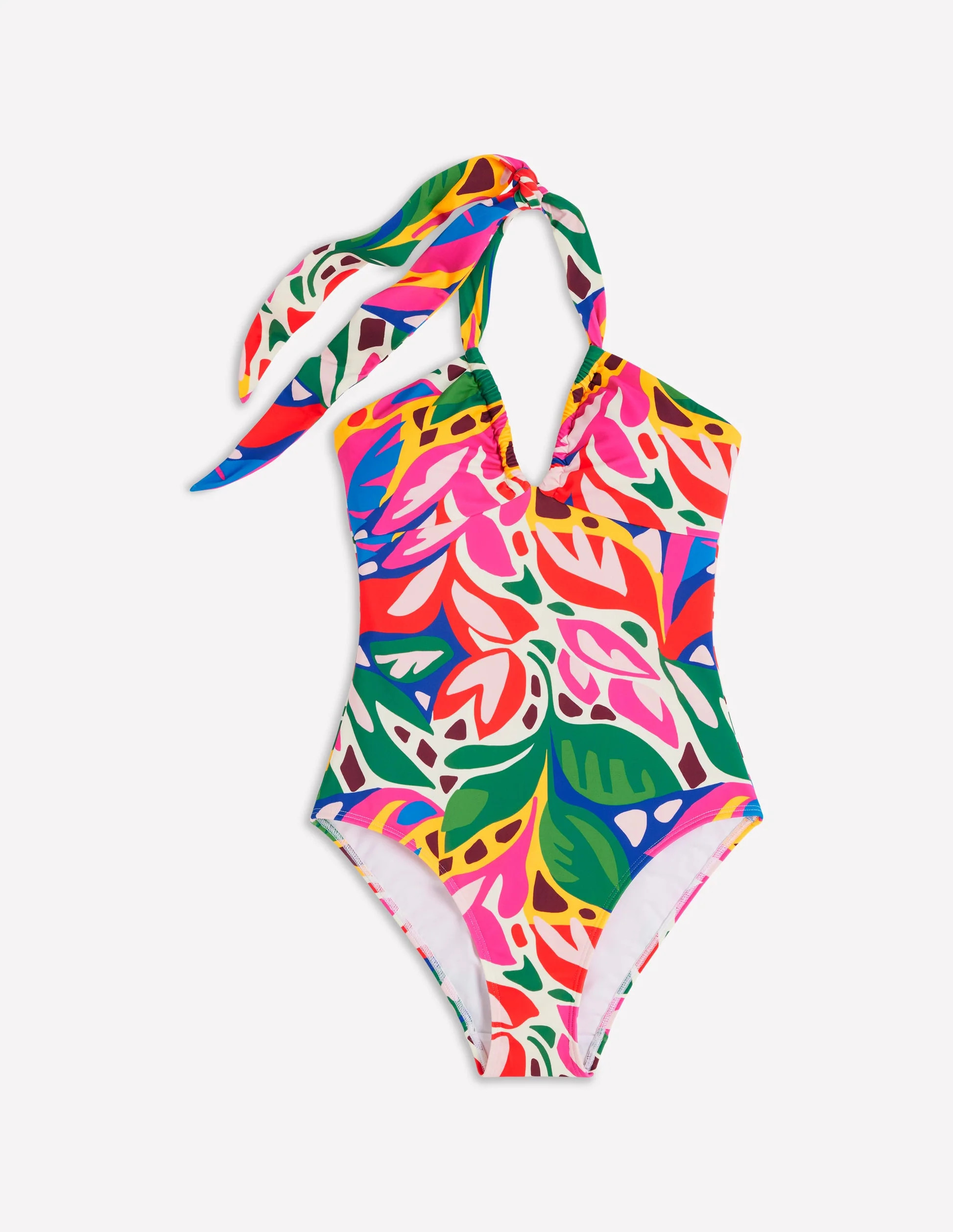 Minori Halter Tie Swimsuit-Multi, Leafy Cascade | Boden (US)