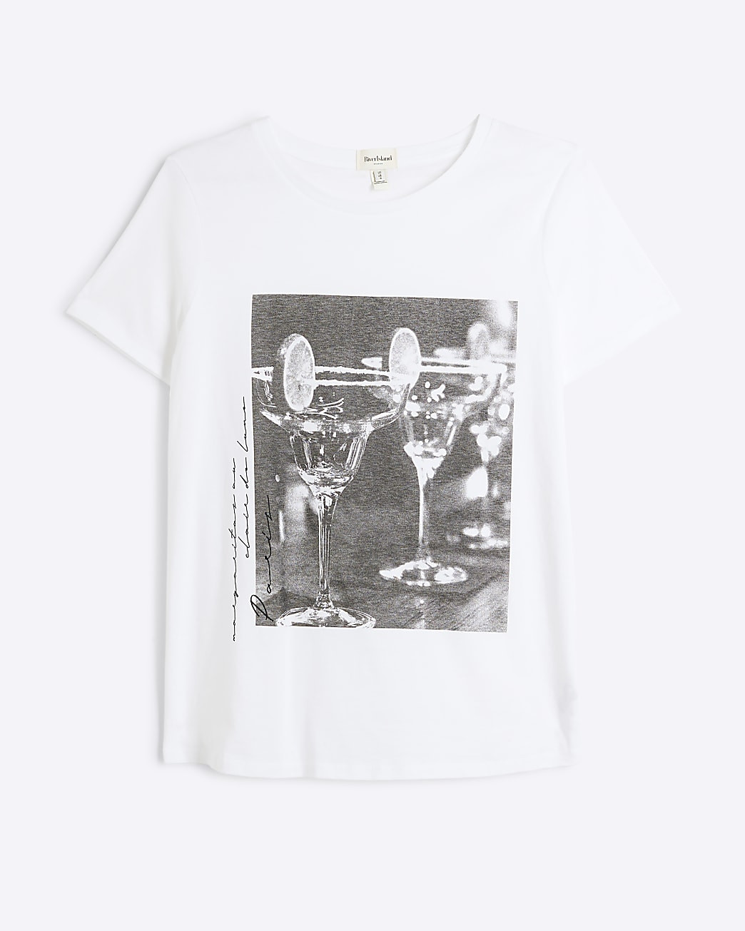 White Margarita graphic t-shirt | River Island UK & IE
