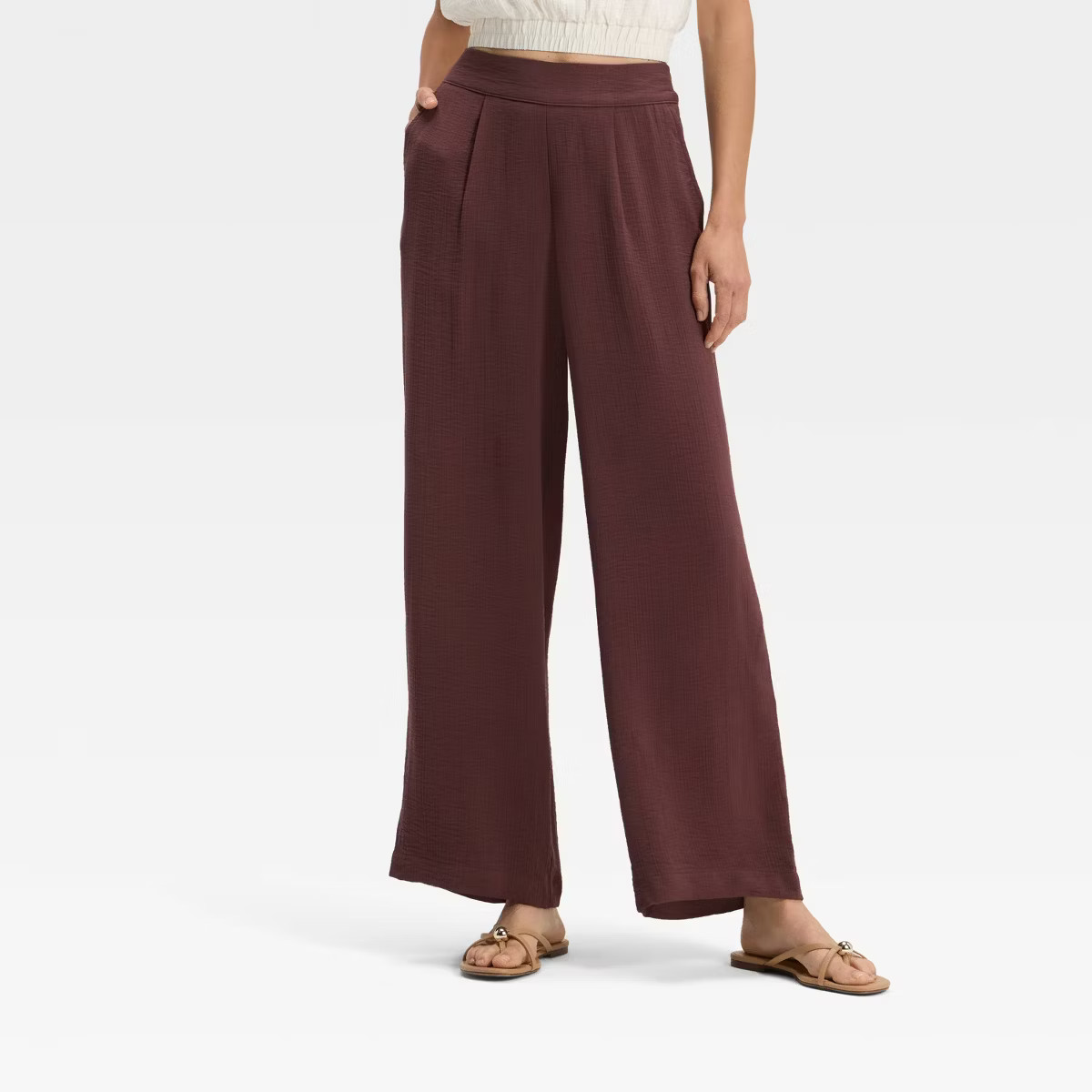 Women's High-Rise Modern Gauze Pull-On Pants - A New Day™ | Target