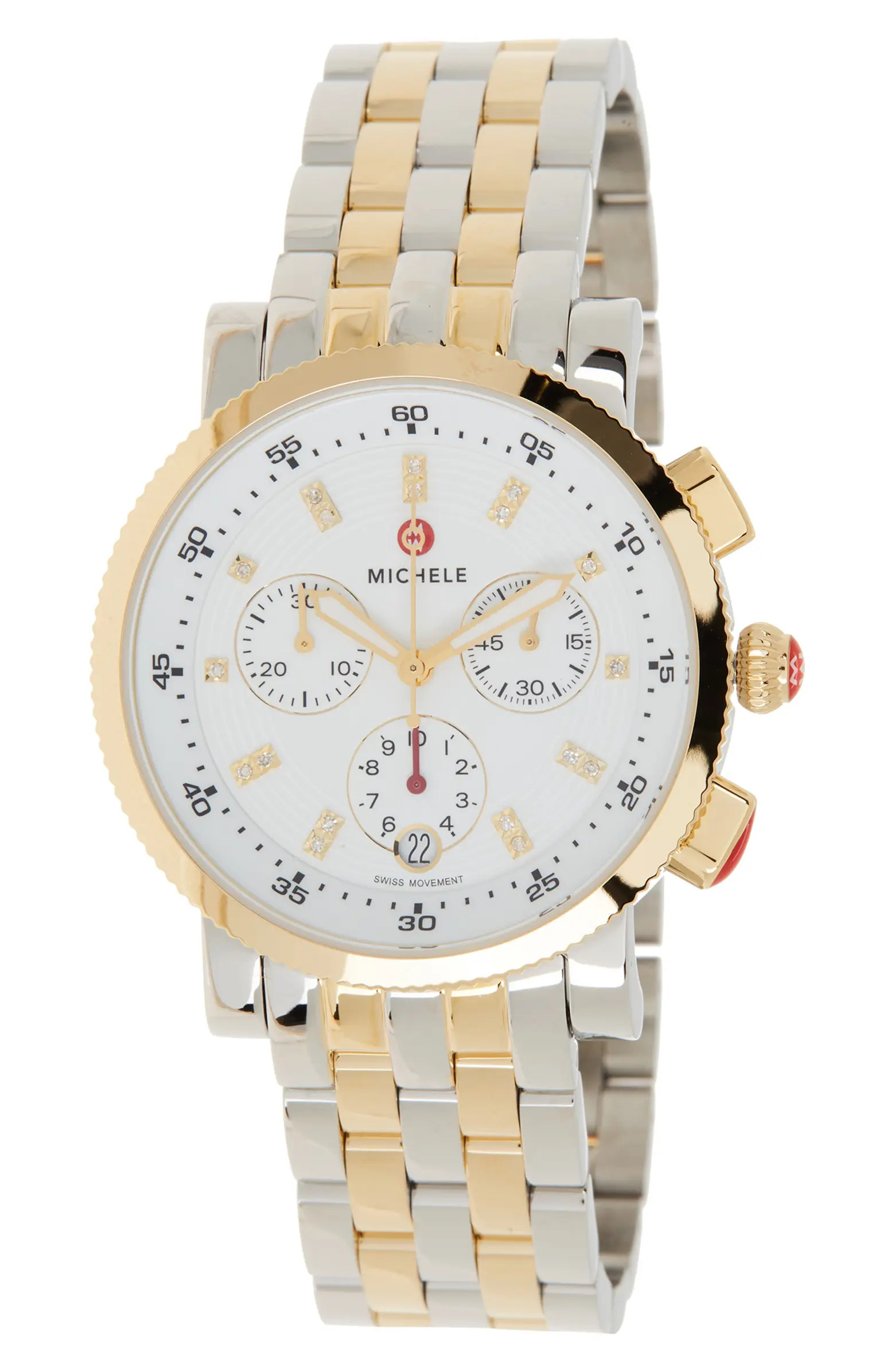 Women's Diamond Accent Two-Tone Sport Sail Watch, 38mm - 0.06ctw | Nordstrom Rack