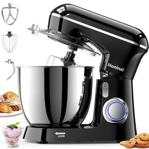 Honinst Stand Mixer, 6.5QT 10-Speed Tilt-Head Electric Stand Mixer, 3-In-1 Kitchen Mixer with Bowl, Dough Hook, Whisk and Beater, Food Mixer for Baking, Cake and Most Home Cooks, Black | Amazon (US)