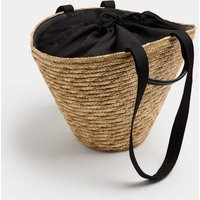 M&S Straw Drawstring Bucket Bag Natural | Marks & Spencer (UK)