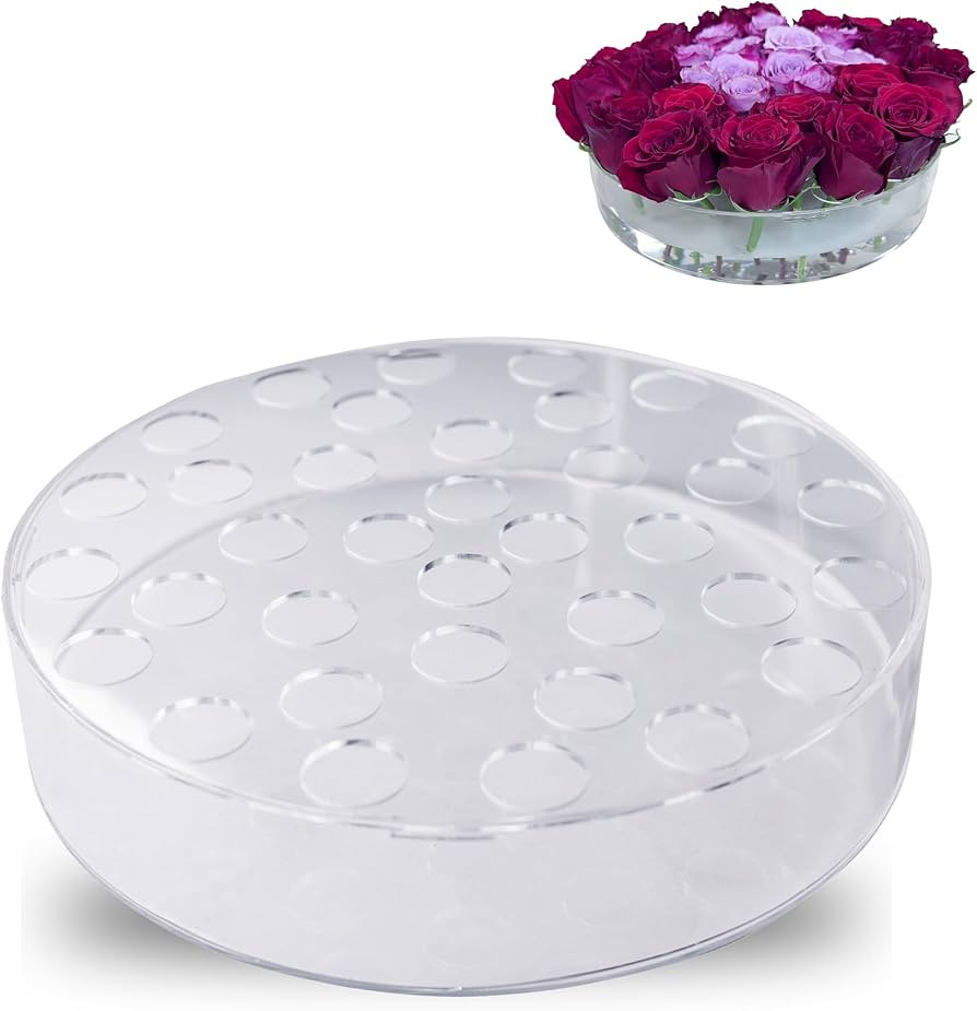 Clear Acrylic Flower Vase, Acrylic Flower Vase Round & Vases for Flowers, 12 Inches Acrylic Flowe... | Amazon (US)