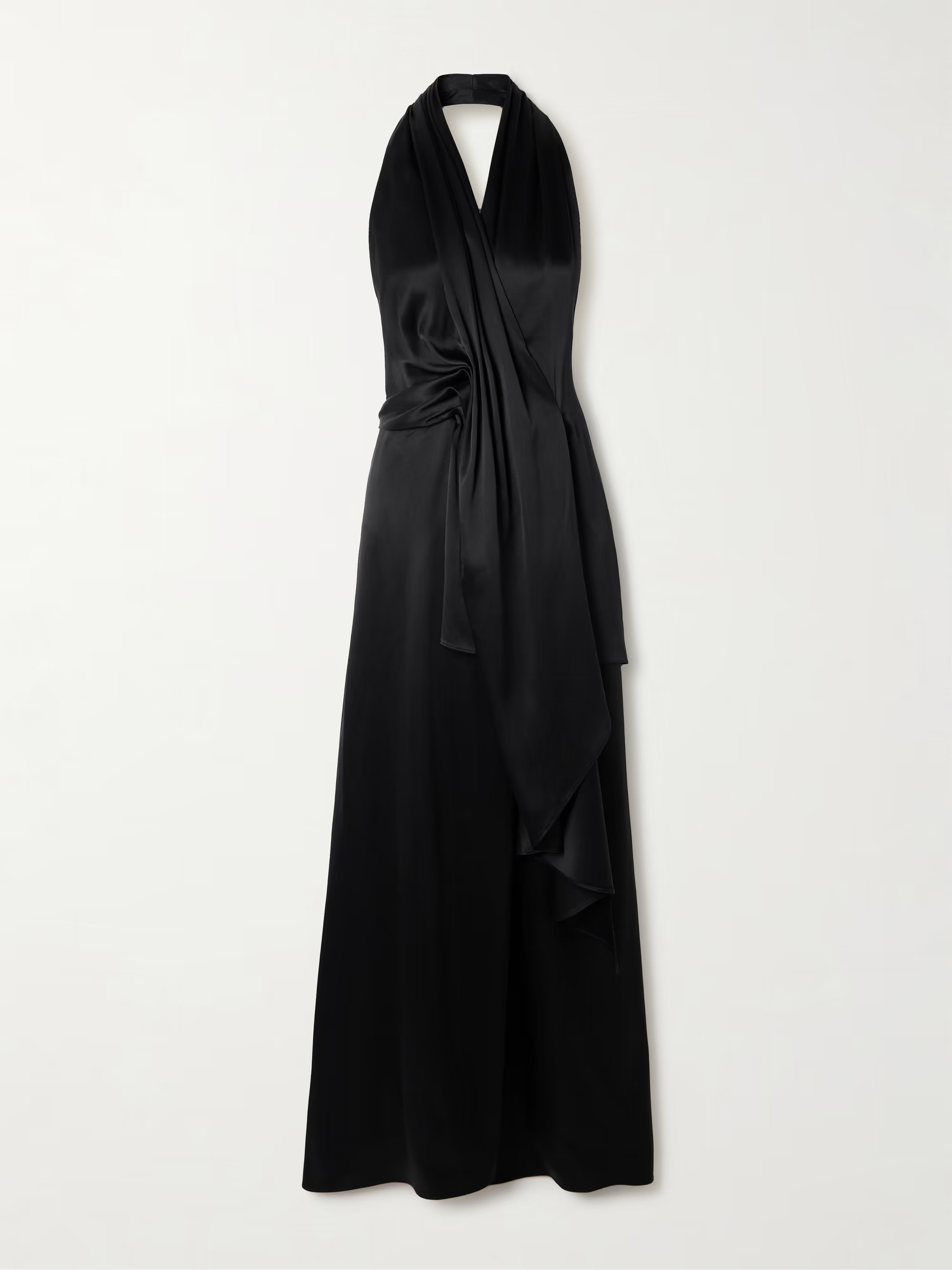 Karla paneled wool and silk-blend faille halterneck maxi dress | NET-A-PORTER (US)