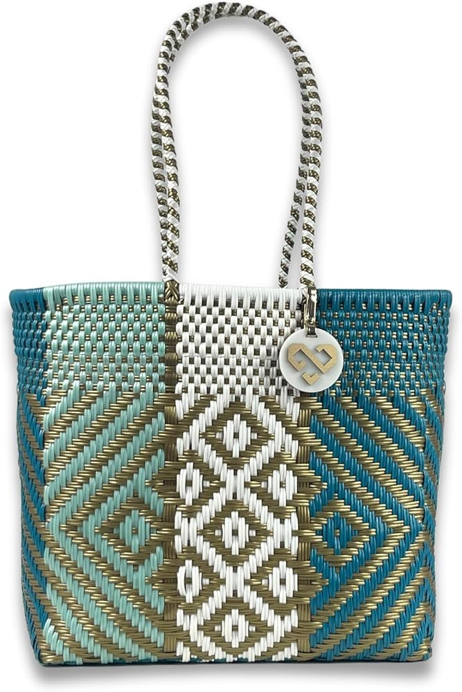 MARIA VICTORIA Women's Waterproof Plastic Tote - Medium, Stylish Spring/Summer Bag for Daily Use ... | Amazon (US)